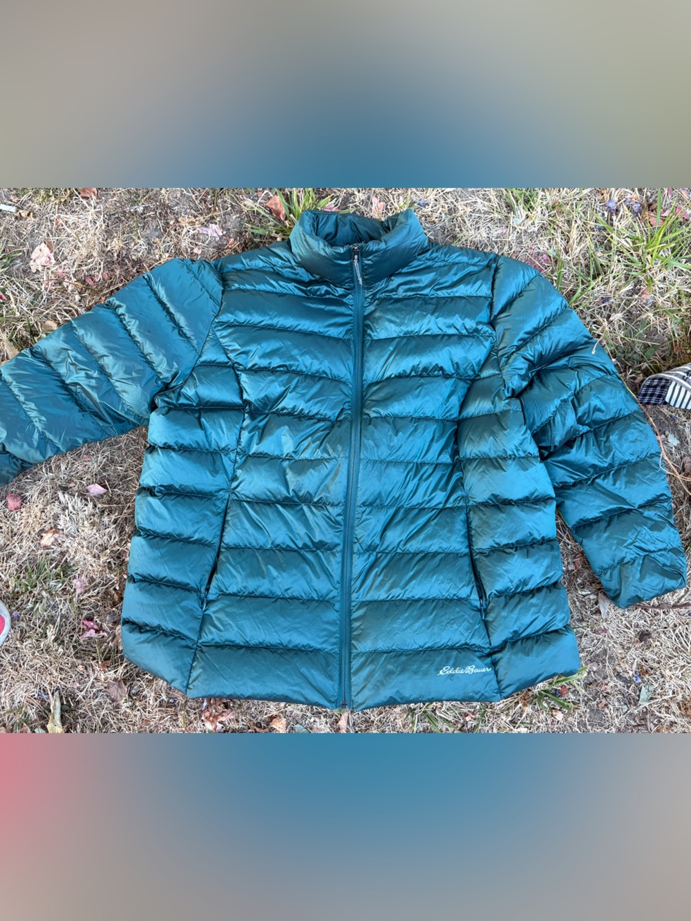 Eddie Bauer Teal Quilted Packable Puffer Jacket